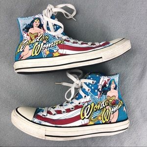 Converse Wonder Woman Blue and Red Sneakers